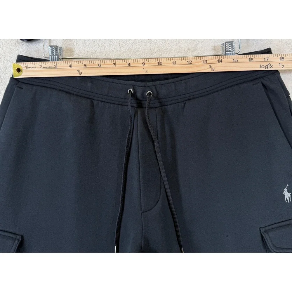 Polo Ralph Lauren Mens Black Double-Knit Cargo Jogger Pants XL Pony Logo